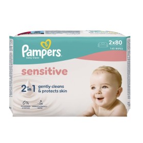 Pampers Μωρομάντηλα Sensitive Baby (2x80 Τεμάχια) 160 Τεμάχια