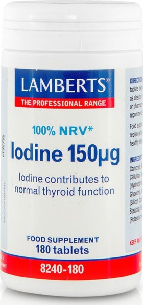 Lamberts Iodine 150μg Συμπλήρωμα με Ιώδιο, 180tabs 8240-180