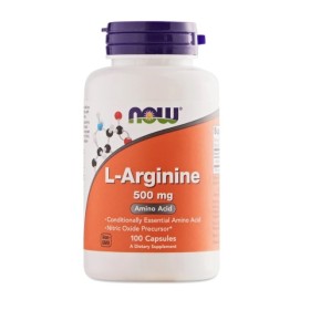 Now Foods L-Arginine 500mg Συμπλήρωμα Διατροφής Με Αργινίνη Που Συμβάλει Στην Παραγωγή Ενέργειας Στους Μύες, 100veg.caps