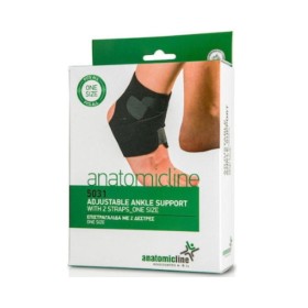 AnatomicLine Ελαστική Επιστραγαλίδα Με 2 Δέστρες Μαύρη OneSize 1τμχ 5031