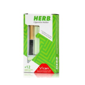 Vican Herb Cigarette Holder Πίπα Καπνίσματος & Ανταλλακτικά Φίλτρα 12τμχ