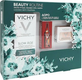 Vichy Πακέτο Προσφοράς Beauty Routine με Slow Age Fluid SPF25 Κρέμα για τις Πρώτες Ρυτίδες για Κανονική/Μικτή Επιδερμίδα, 50ml & Δώρο Double Glow Peel Mask Αναζωογονητική Μάσκα, 15ml & Liftactiv Glyco-C Night Peel Αμπούλα Νύχτας, 2ml