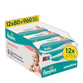 Pampers Μωρομάντηλα Sensitive Monthly Βοx (12x80τμχ) 960Τμχ