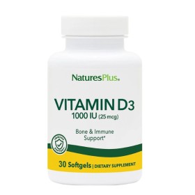 Natures Plus Vitamin D3 100IU 30 Μαλακές Κάψουλες