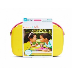 Munchkin Bento Lunch Box, Yellow/Pink, Παιδικό Σετ Φαγητού Με Κουταλοπηρουνα, Κίτρινο/Ροζ, 18+μηνών