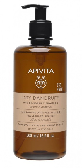 APIVITA Dry Dandruff Shampoo Eco Pack Σαμπουάν κατά της Ξηροδερμίας με Σέλερι και Προπόλη, 500ml