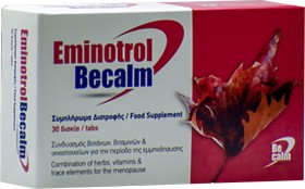 BECALM Eminotrol, Συμπλήρωμα Διατροφής για Ανακούφιση από τα Συμπτώματα της Εμμηνόπαυσης 30 ταμπλέτες