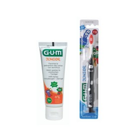 Gum Junior Οδοντόβουρτσα 7-9 Ετών Μαύρο & Δώρο Gum Junior Οδοντόπαστα 7+ Ετών 50ml