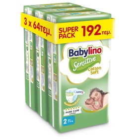 Babylino Sensitive Cotton Soft Νο.2 (3-6 kg) Super Pack Mini 192 Τεμάχια