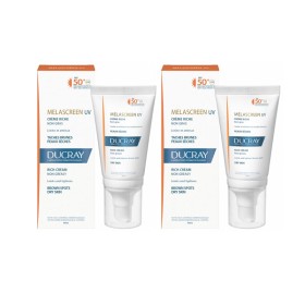 DUCRAY Promo Melascreen UV Rich Cream SPF50+ Πλούσια Αντηλιακή Κρέμα Προσώπου για Ξηρό Δέρμα με Δυσχρωμίες, 2 x 40ml