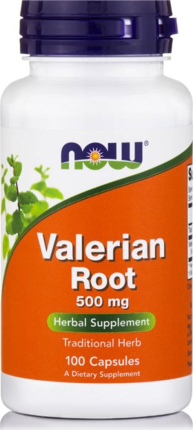 NOW FOODS Valerian Root 500mg Συμπλήρωμα Διατροφής Με Ηρεμιστικές & Χαλαρωτικές Ιδιότητες, 100 κάψουλες