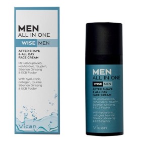 VICAN Wise Men All In One After Shave & All Day Face Cream Κρέμα Προσώπου για μετά το Ξύρισμα, 50ml