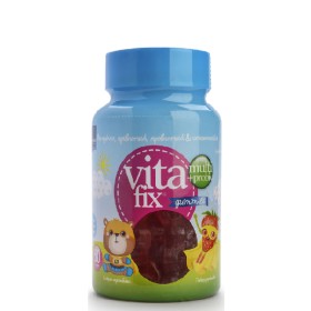 INTERMED Vitafix Multi & Probio Gummies Ζελεδάκια Πολυβιταμίνες Με Προβιοτικά & Πρεβιοτικά Με Γεύση Φράουλα, 60τμχ