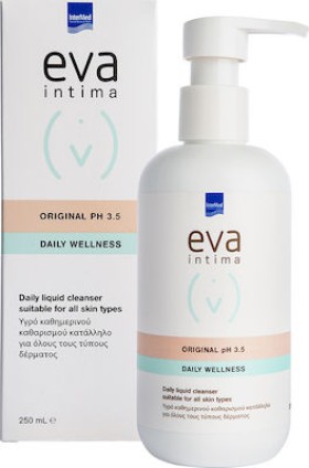 INTERMED Eva Intima Wash Original pH 3.5, Υγρό Καθημερινού Καθαρισμού της Ευαίσθητης Περιοχής για Όλους τους Τύπους Δέρματος, 250ml