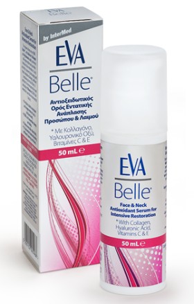 INTERMED Eva Belle Face & Neck Serum, Ορός Ανάπλασης Προσώπου & Λαιμού με Υαλουρονικό Οξύ, 50ml