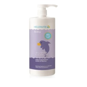 Helenvita Baby All Over Cleanser Perfume Talc Υγρό Καθαρισμού για Σώμα & Μαλλιά με Άρωμα Talc, 1lt