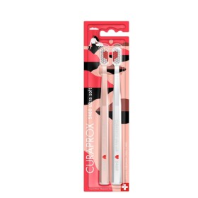 Curaprox Love Edition 5460 Ultra Soft Οδοντόβουρτσες Ροζ & Άσπρη 2τμχ