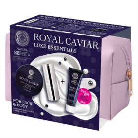 Natura Siberica Πακέτo Royal Caviar Luxe Essentials Eye Cream 15ml & Eye Patch 60 Τεμάχια & Δώρο Νεσεσέρ + Body Cream 30ml