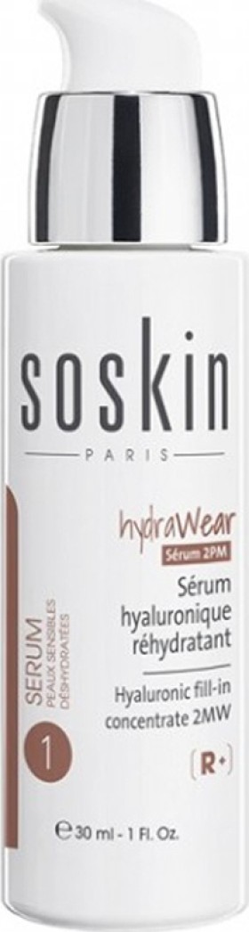 SOSKIIN R+ HydraWear Serum Ορός Ενυδάτωσης Υαλουρονικού Οξέως 2 Μοριακών Βαρών, 30ml