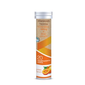 Terra Vitamin C 1000mg + Zinc Με Γεύση Πορτοκάλι 20 Αναβράζοντα Δισκία