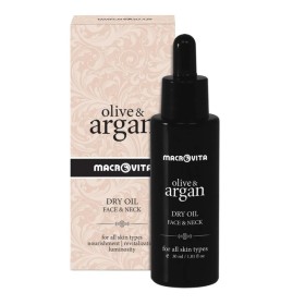 Macrovita Olive & Argan Face & Neck Dry Oil Ξηρό Λάδι Προσώπου & Λαιμού Για Θρέψη, 30ml