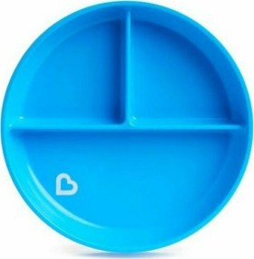 MUNCHKIN Stay Put Πιάτο Πλαστικό 6+m Με Χωρίσματα & Βεντούζα Μπλε (011213), 1τμχ