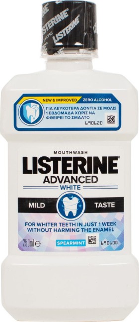 LISTERINE® Στοματικό Διάλυμα Advanced White Mild Taste για Λεύκανση, 250ml