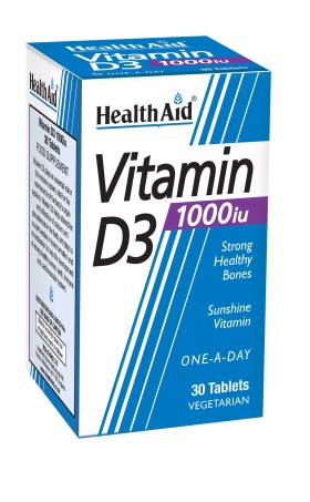 HEALTH AID Vitamin D3 1000 i.u. Συμπλήρωμα Βιταμίνης D3, 30tabs