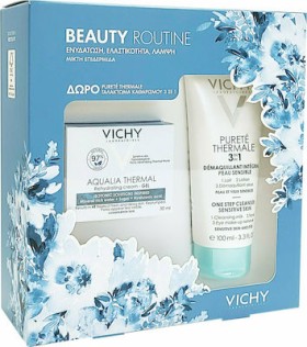 Vichy Πακέτο Προσφοράς Beauty Routine Aqualia Thermal με Rehydrating Cream-Gel Λεπτόρρευστη Κρέμα για 48ωρη ενυδάτωση για Κανονική / Μεικτή Επιδερμίδα, 50ml & Δώρο Purete Thermale 3 in 1 Γαλάκτωμα Καθαρισμού, 100ml