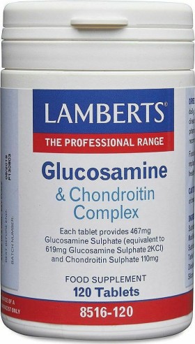Lamberts Glucosamine & Chondroitin Complex Σύμπλεγμα Γλυκοσαμίνης, Χονδροϊτίνης 120 Tablets 8516-120
