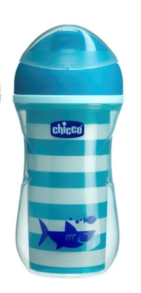 Chicco Active Cup Κύπελλο Μπλε Γραμμές,14Μ+ , 266ml, 1 τμχ