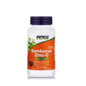 Now Foods Sambucus Zinc-C Συμπλήρωμα Διατροφής 60 Υπογλώσσια Δισκία