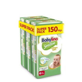 Babylino Sensitive Cotton Soft Monthly Box Maxi Νο.4 (8-13kg) Βρεφικές Πάνες 150τμχ