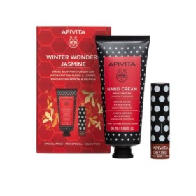 Apivita Winter Wonders Jasmine Πακέτο Hand Cream 50 ml & Lip Care 4.4gr