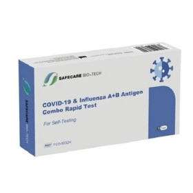 SafeCare Covid-19 Influenza A+B Antigen Combo Rapid Test Αντιγόνων & Γρίπης Α/Β Με Ρινική Δειγματοληψία, 1τμχ