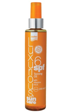 INTERMED Luxurious Suncare Tanning SPF6 Oil, Ξηρό Αντηλιακό Λάδι για γρήγορο & έντονο Μαύρισμα, 200 ml