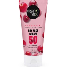 Natura Siberica Organic Shop Sunscreen Face For Oily Skin SPF50 Αντηλιακό Προσώπου Με Κράνμπερι, 50ml
