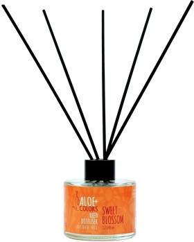 ALOE+ COLORS Sweet Blossom Reed Diffuser, Aρωματικό χώρου με 5 Sticks διάχυσης & Άρωμα Βανίλια-Πορτοκάλι 125ml