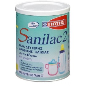 Γιώτης Sanilac 2 Γάλα Δεύτερης Βρεφικής Ηλικίας από τον 6ο μήνα (σε σκόνη), 400gr