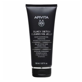 Apivita Cleansing Black Detox Cleansing Jelly Μαύρο Gel Καθαρισμού Ενεργός Άνθρακας & Προπόλη για Πρόσωπο & Μάτια 150ml