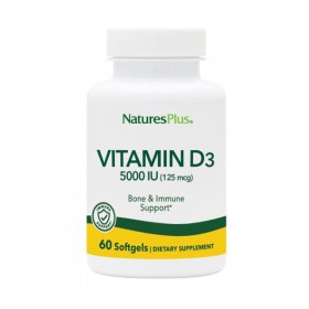 Natures Plus Vitamin D3 5000 IU 60 Μαλακές Κάψουλες