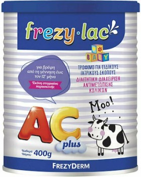 FREZYDERM Frezylac AC Plus Βρεφικό Γάλα Σε Σκόνη 0-12m Αντιμετώπισης Κολικών, 400gr