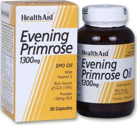 HEALTH AID Evening Primrose Oil 1300mg, Συμπλήρωμα Διατροφής Έλαιο Νυχτολούλουδου για Ισορροπία και Ομορφιά εκ των έσω, 30 κάψουλες