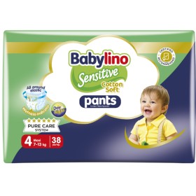 Babylino Sensitive Cotton Soft Unisex Pants No.4 Maxi 7-13kg Πάνες Βρακάκι 38τμχ