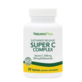 Natures Plus Super C Complex 1000mg & 500mg Βιοφλαβονοειδή 30 Ταμπλέτες