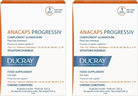 DUCRAY Anacaps Progressiv, Συμπλήρωμα κατά της Προοδευτικής Τριχόπτωσης, 2 x 30Caps