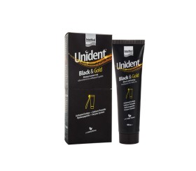 INTERMED Unident Black & Gold Toothpaste Λευκαντική οδοντόπαστα με γεύση Μέντα, 100ml