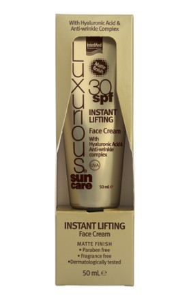 INTERMED Luxurious Suncare Instant Lifting Face Cream SPF30+, Αντηλιακή Κρέμα Προσώπου με Συσφικτική & Αντιρυτιδική Δράση, 50ml