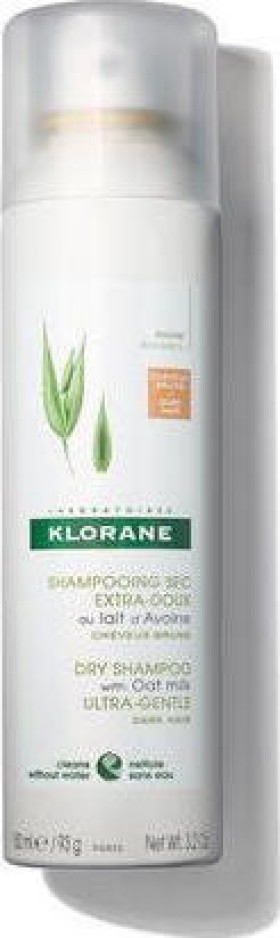 KLORANE Oat Milk Dry Shampoo For Dark Hair, Ξηρό Σαμπουάν με Γαλάκτωμα Βρώμης Για Καστανά & Σκούρα Μαλλιά, 50ml