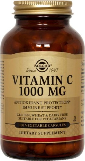 Solgar Vitamin C 1000mg Συμπλήρωμα Διατροφής Βιταμίνη C για Ενίσχυση Ανοσοποιητικού 100 Capsules